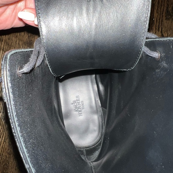 Hermes Kelly Ankle boot size 39.5 EU Glossed Calfskin black - Picture 8 of 16